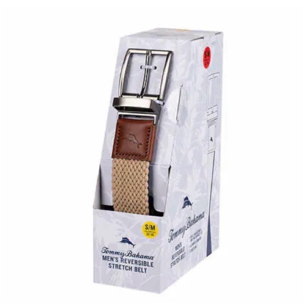 Tommy Bahama Men's Stretch Braided Reversible Belt